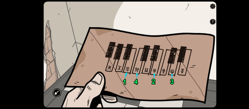 piano with symbols clue