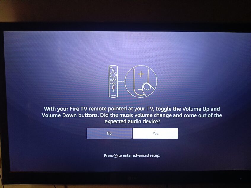 Remote volume test for Amazon Fire TV Stick set up