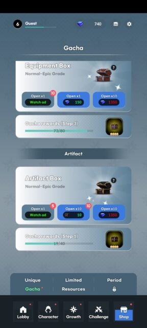 Shop Gacha - The Legend of Tartar