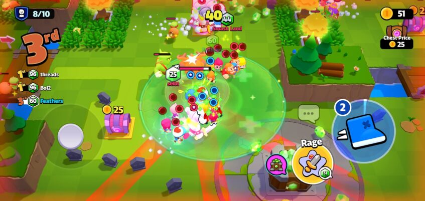 A battle between three players in Squad Busters.