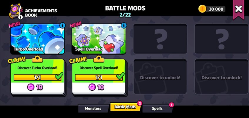 The Battle Modifier screen in Squad Busters.