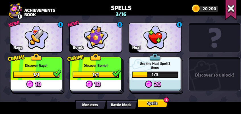 The Spell screen in Squad Busters.