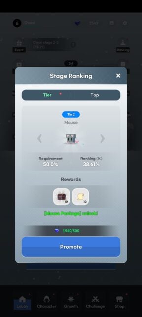 Stage Ranking Rewards - The Legend of Tartar