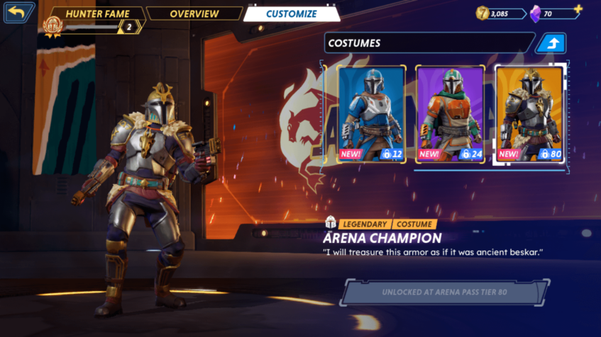 Aran Tal's Arena Champion cosmetic in Star Wars: Hunters.