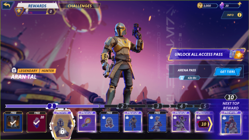 Star Wars: Hunters's Battle Pass system.
