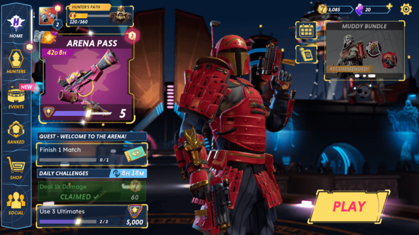 Star Wars: Hunters's home screen.