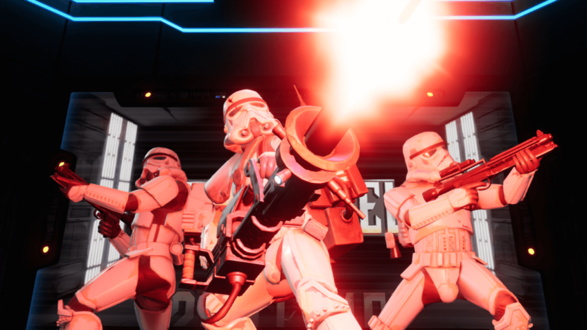 The Sentinel's introduction in Star Wars: Hunters.