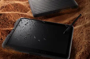 Samsung Galaxy tablet on sand