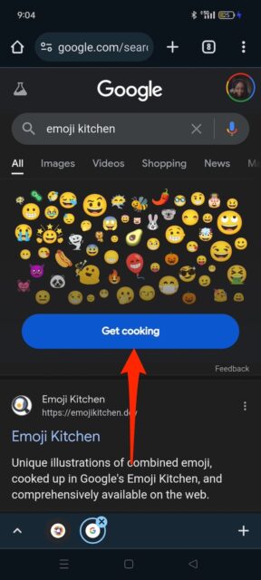 Emoji Kitchen on Google Search