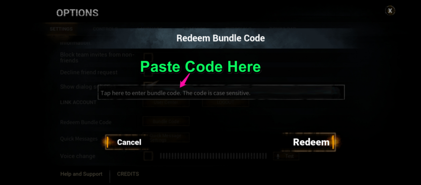 Paste code