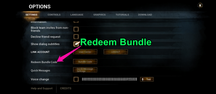 Redeem code space
