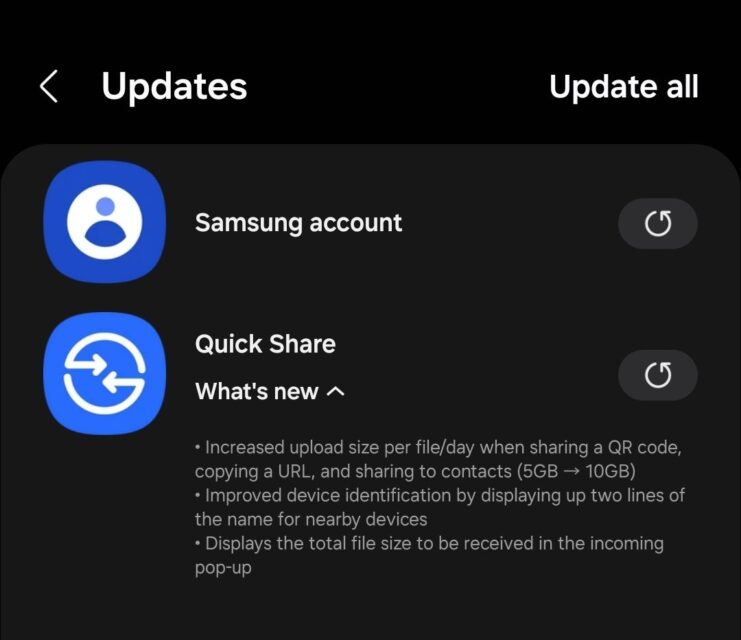 Samsung Quick Share File Limit Is 10GB To Non-Galaxy Devices 4