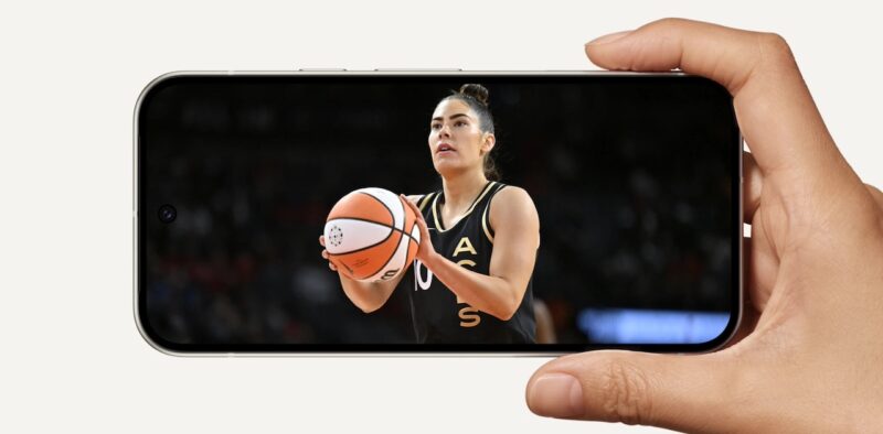 Google Pixel 9 screen displaying female basketballer