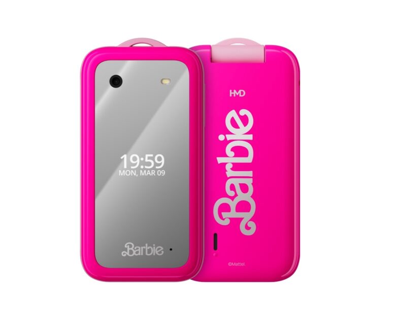 Front and back view of HMD Barbie Phone