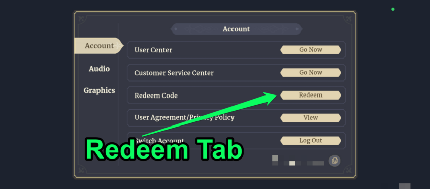 Redeem Tab
