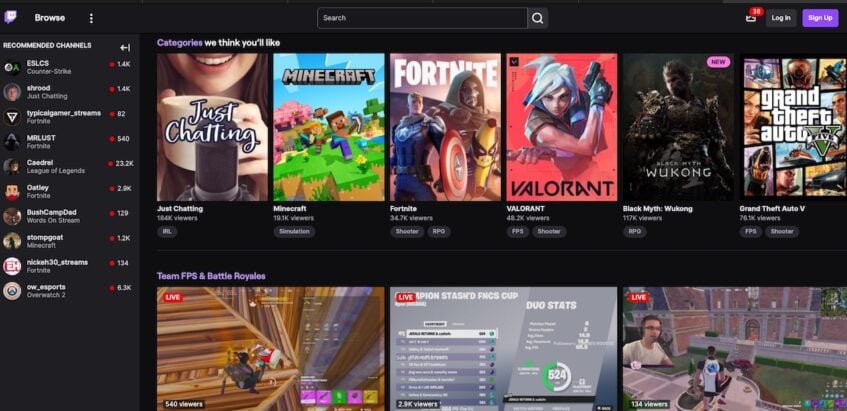 Twitch website