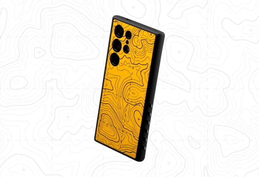 Dbrand Area 51 Hazard yellow skin on Samsung Galaxy S24 Ultra