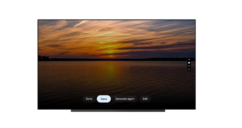 Sunset screensaver generated with Gemini on Google TV