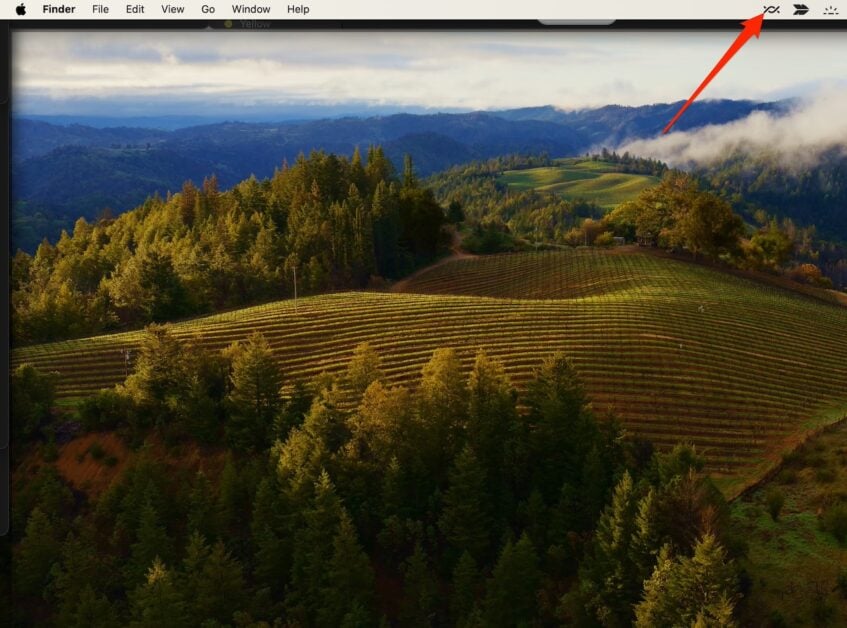 NearDrop icon in MacBook menu bar