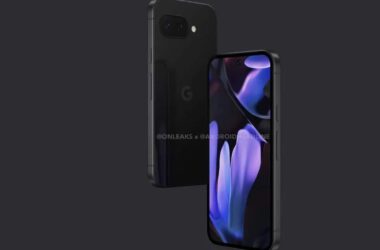 Front and back view of leaked Pixel 9a phone