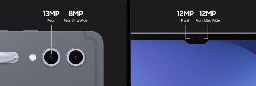 Camera setup with illustrations on the Galaxy Tab S10 Plus