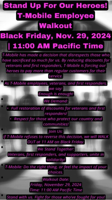 T-Mobile Workers Plan Protest Over Lower Veteran, Senior Discount 6