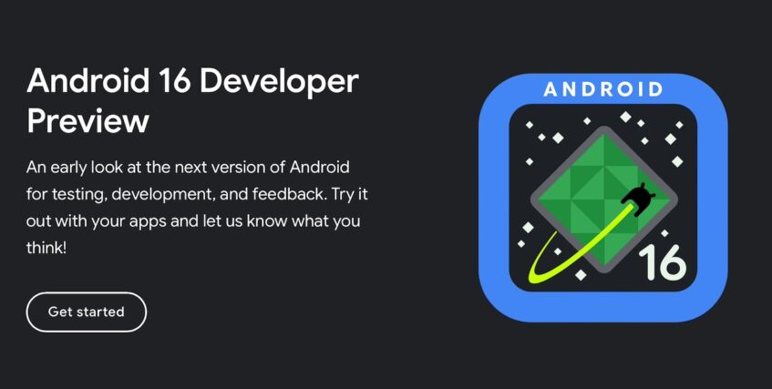 Banner announcing Android 16 Developer Preview