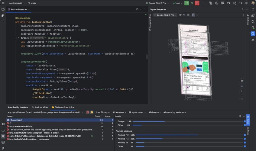 Android Studio Interface with codes