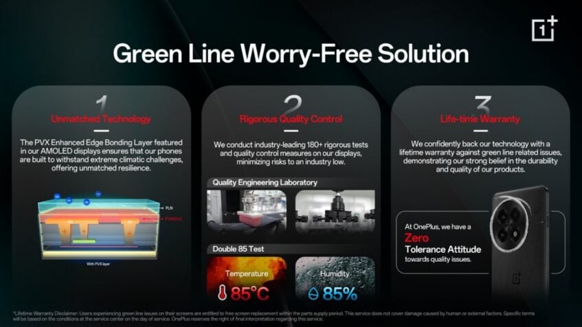 OnePlus Promises Lifetime Warranty Against Green Display Lines 3