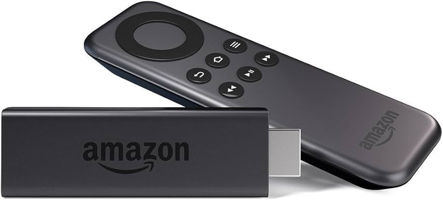 Amazon Fire TV Stick in front of remote