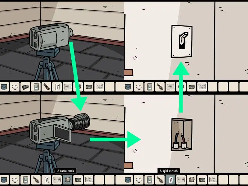 video recorder, light switch