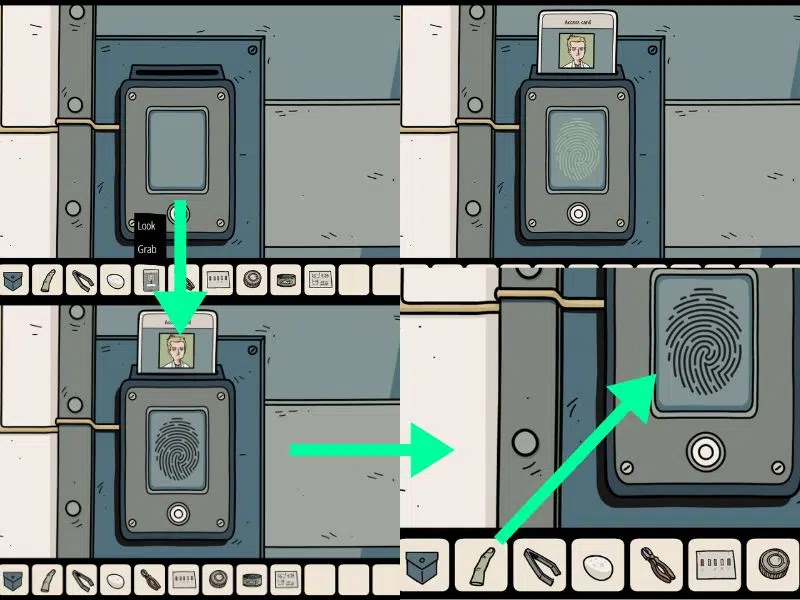 Access card, fingerprint scanner, finger