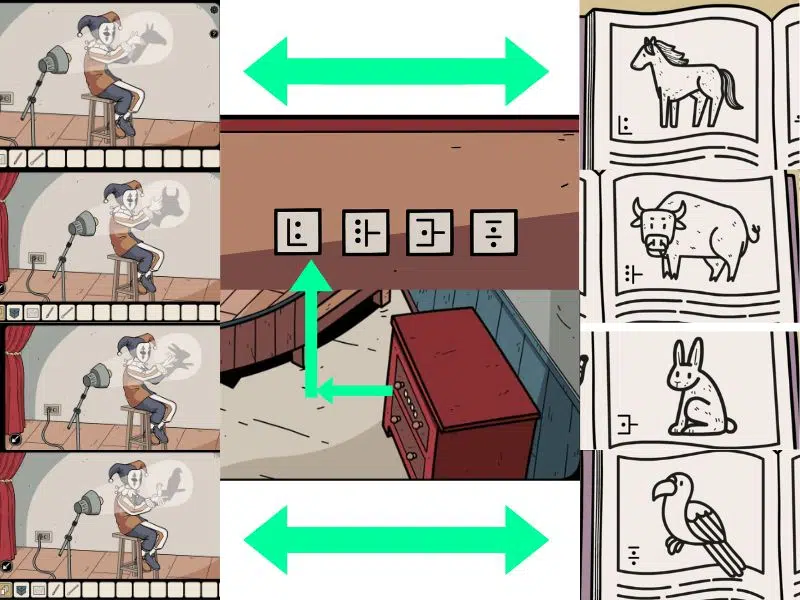 Symbols, red cabinet