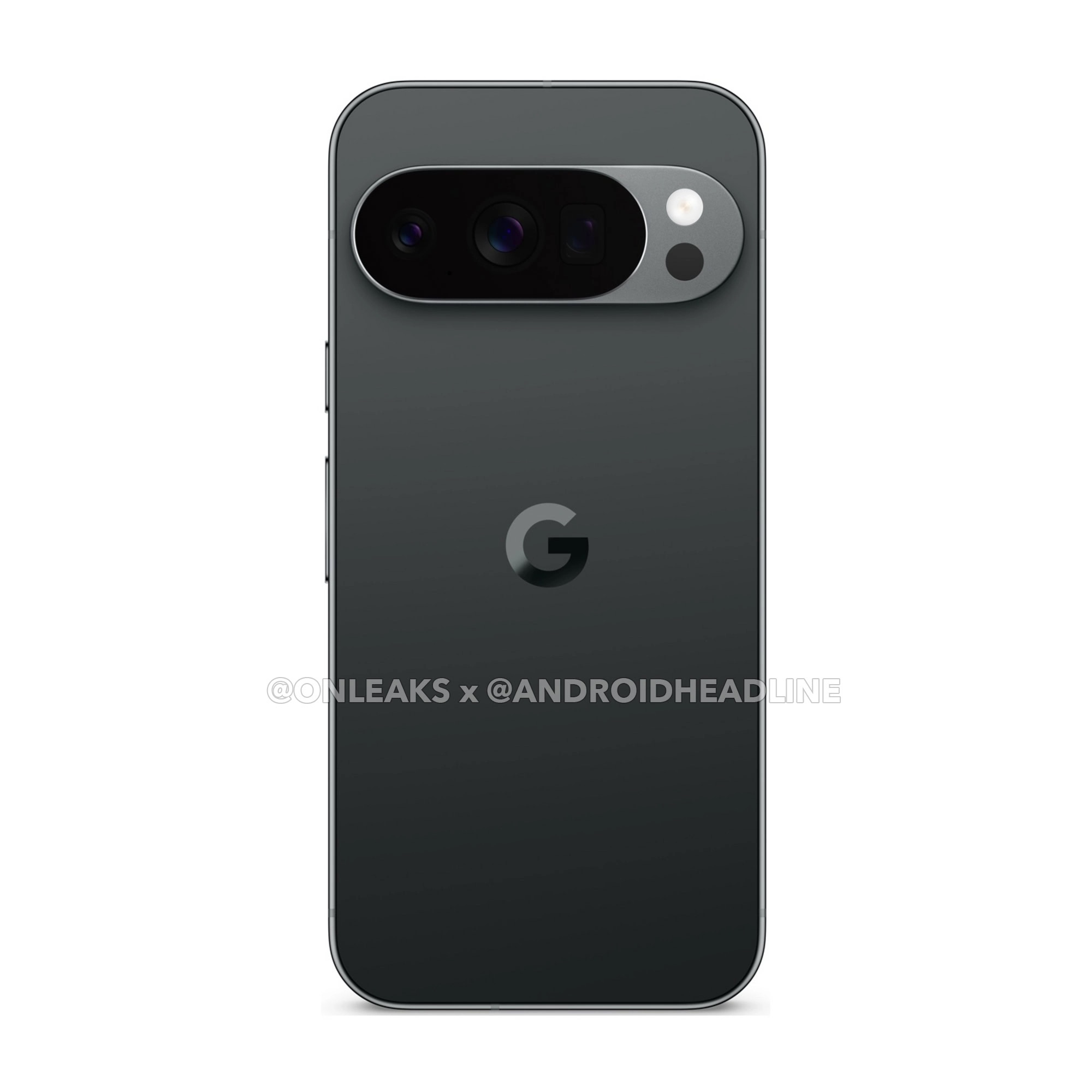 Back view of Pixel 10 Pro in Obsidian color