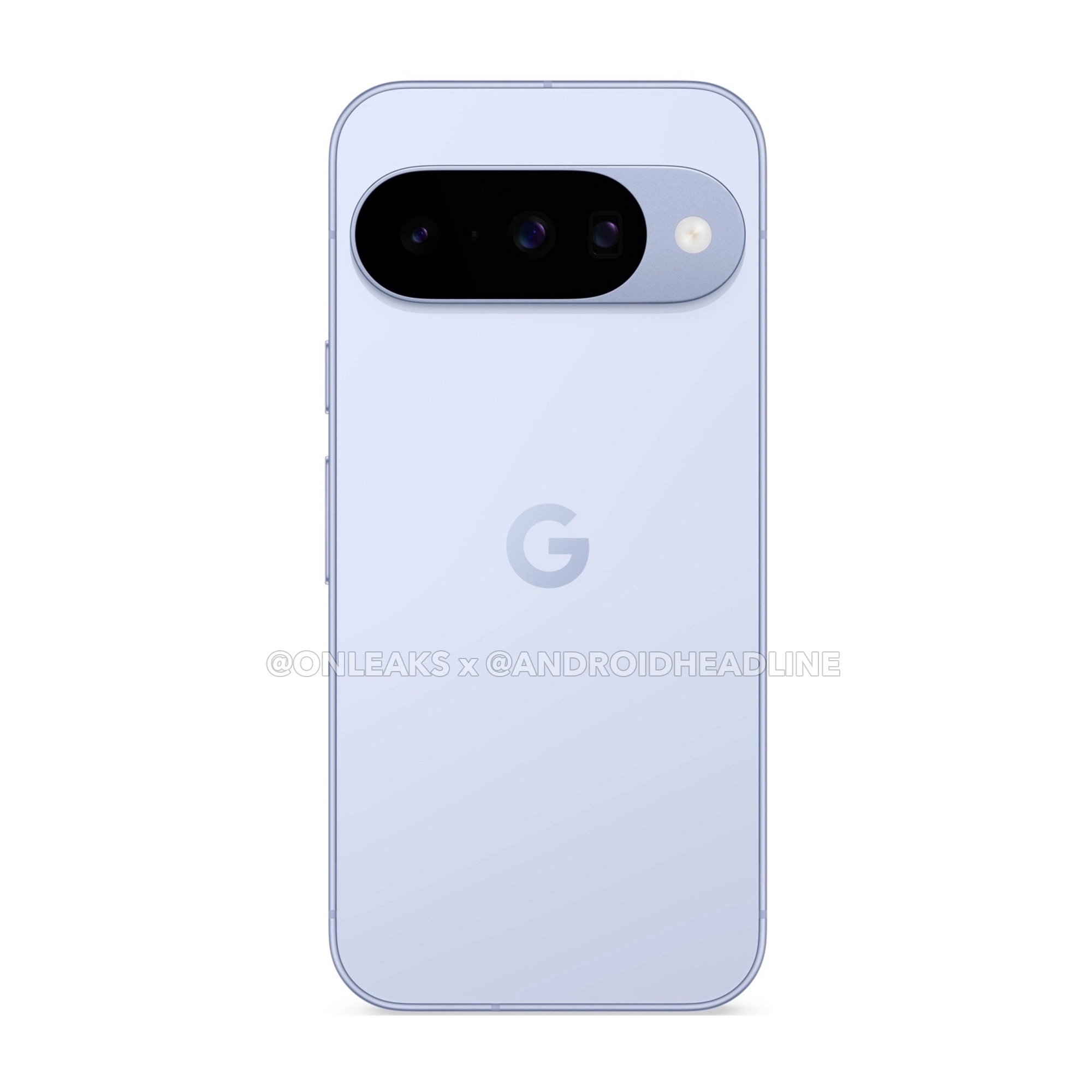 Back view of Pixel 10 in Frost color