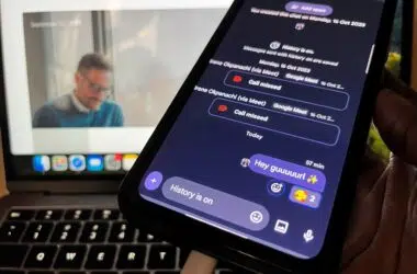 Google Chat conversation showing missed video calls and emoji reactions