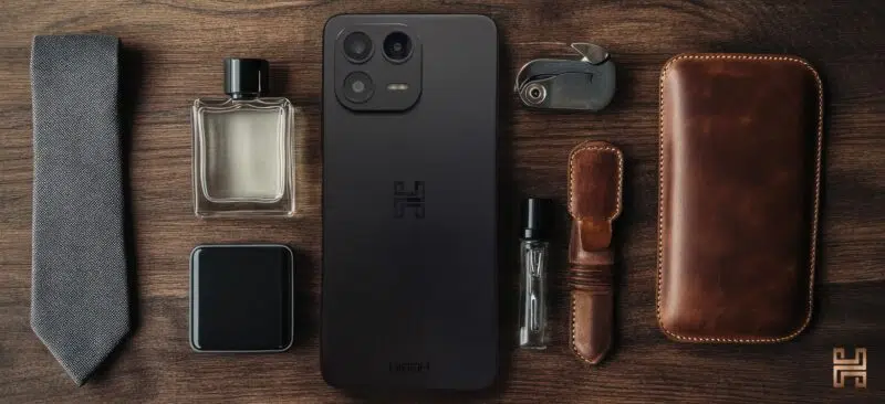 Hiroh Phone facedown and in-between corporate wear items