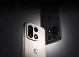 OnePlus 15 in Infinite Black and Sand Storm colors
