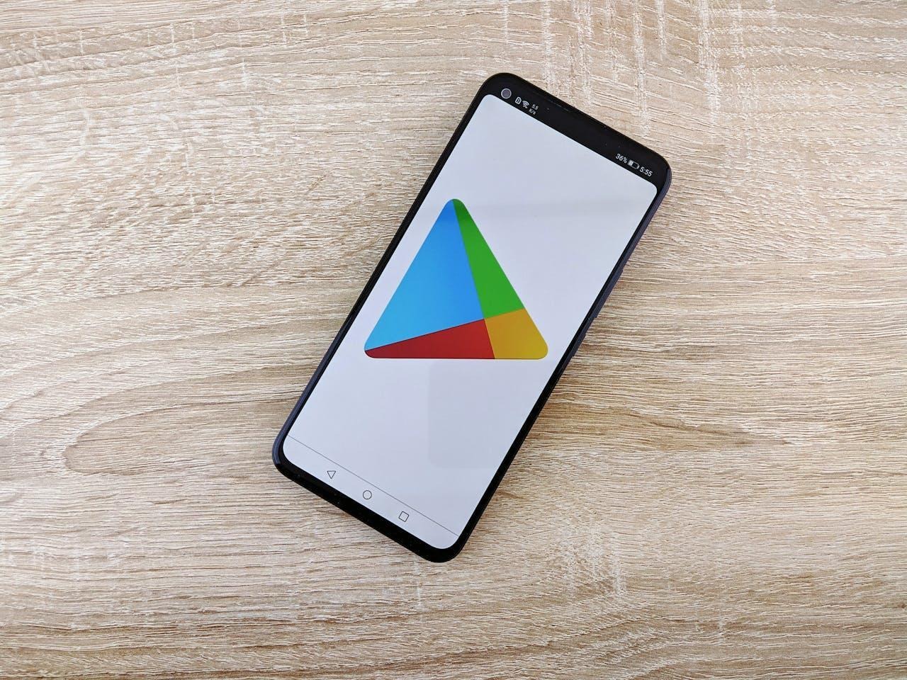 Android phone showing app store logo