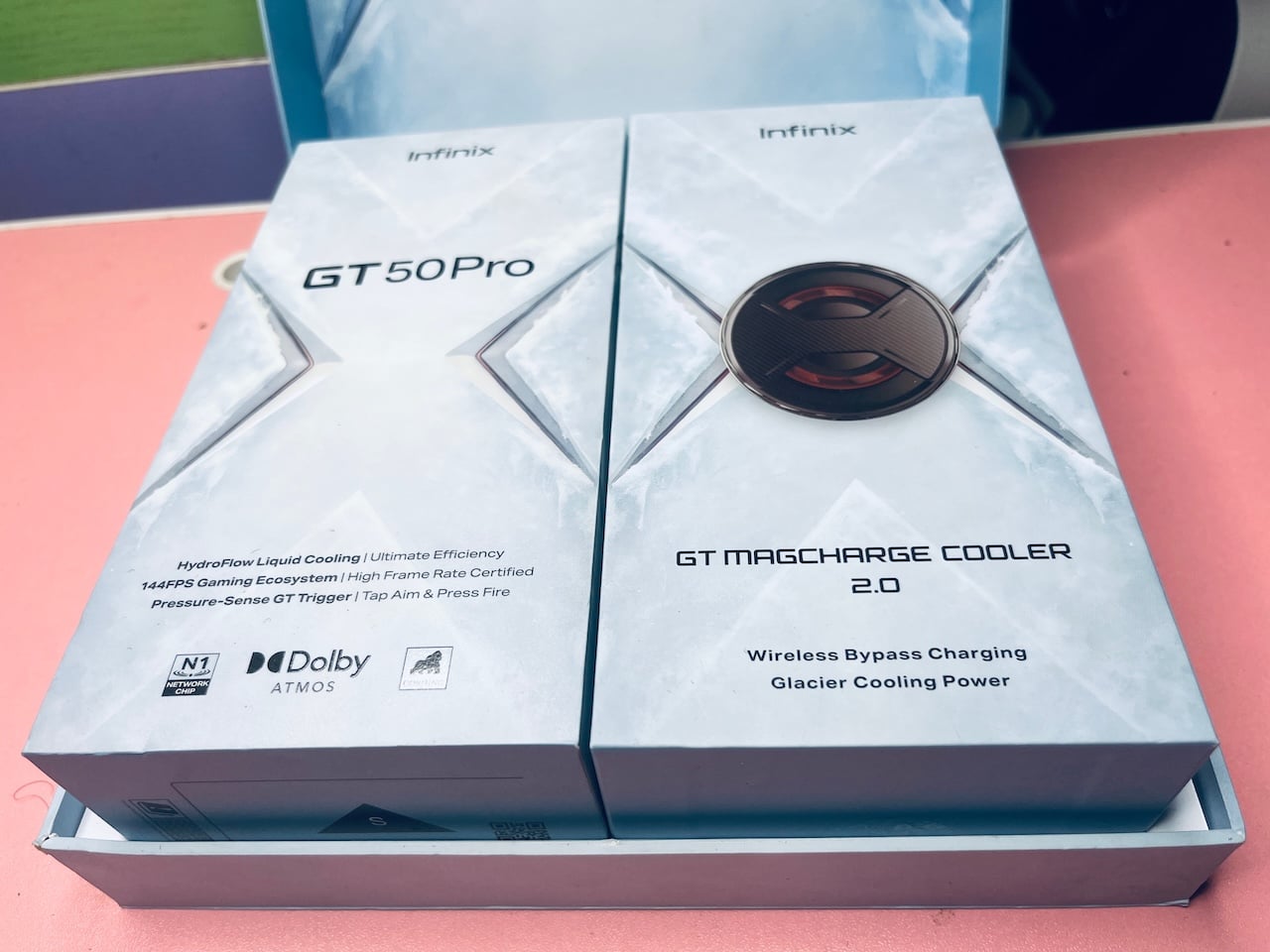 Product box for Infinix GT 50 Pro smartphone