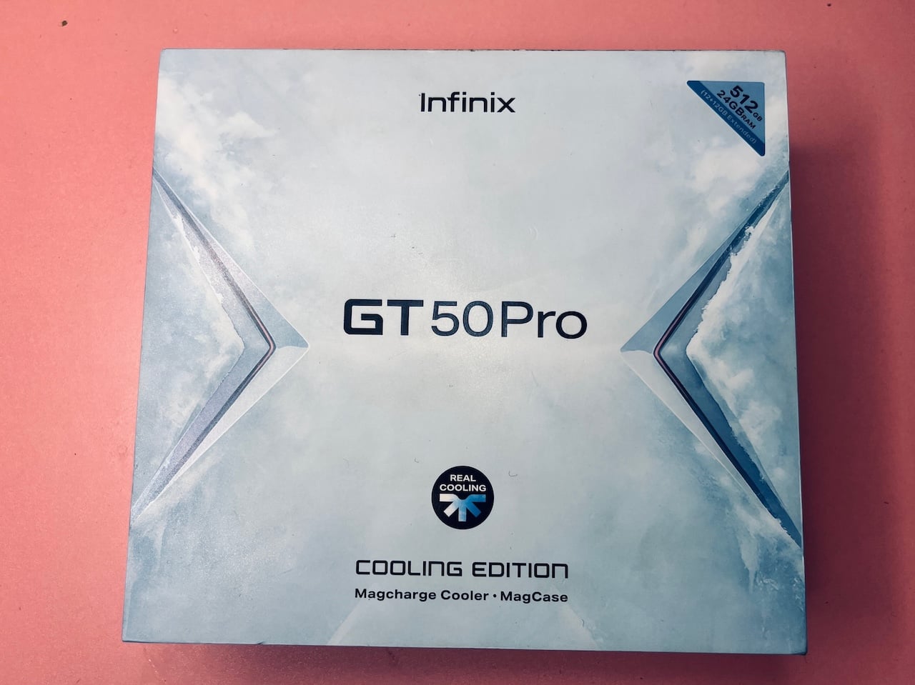 Product box for Infinix GT 50 Pro smartphone