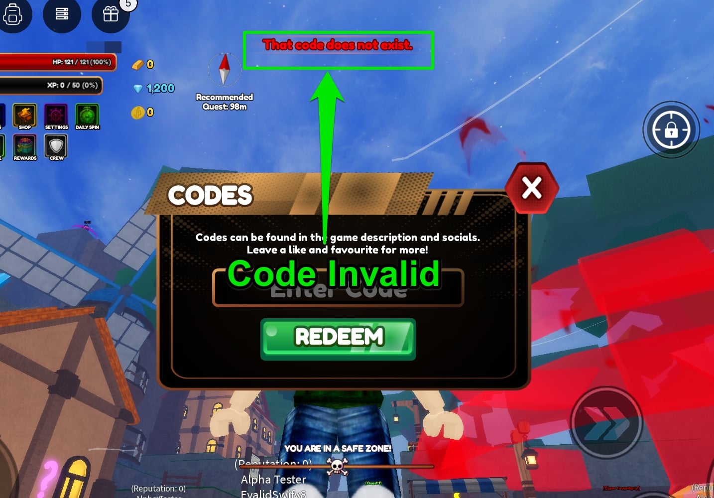 Invalid Code