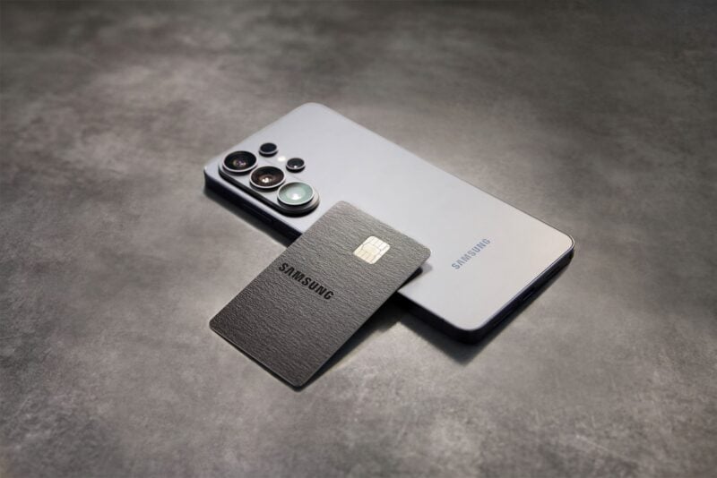 Galaxy Card resting on Galaxy phone back