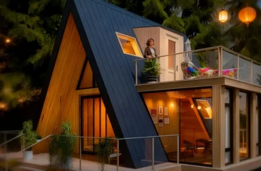 This stunning A-frame prefab home with mezzanine and full amenities can now be yours for under €17,000—too good to be true? 7