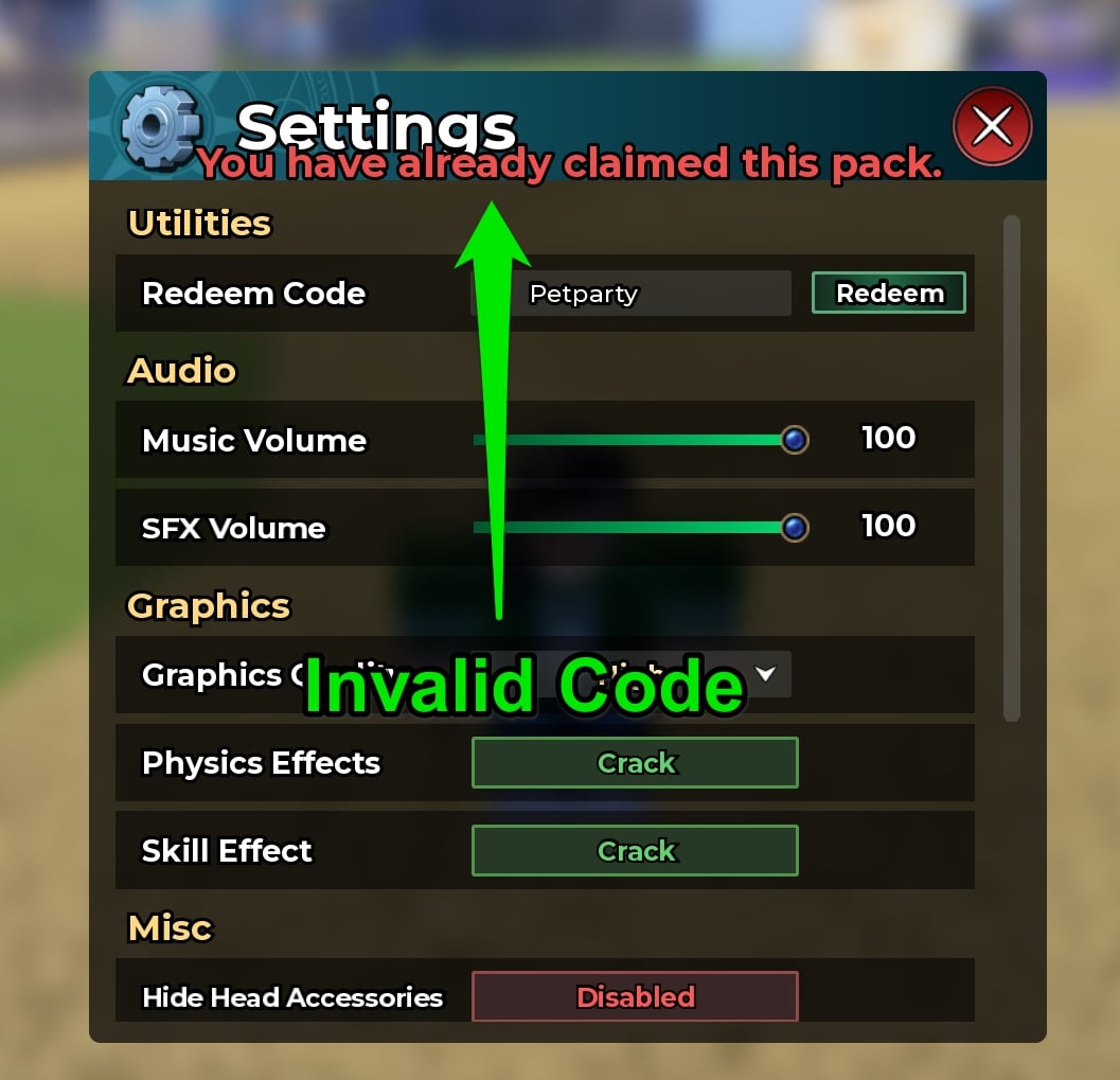 Invalid Code