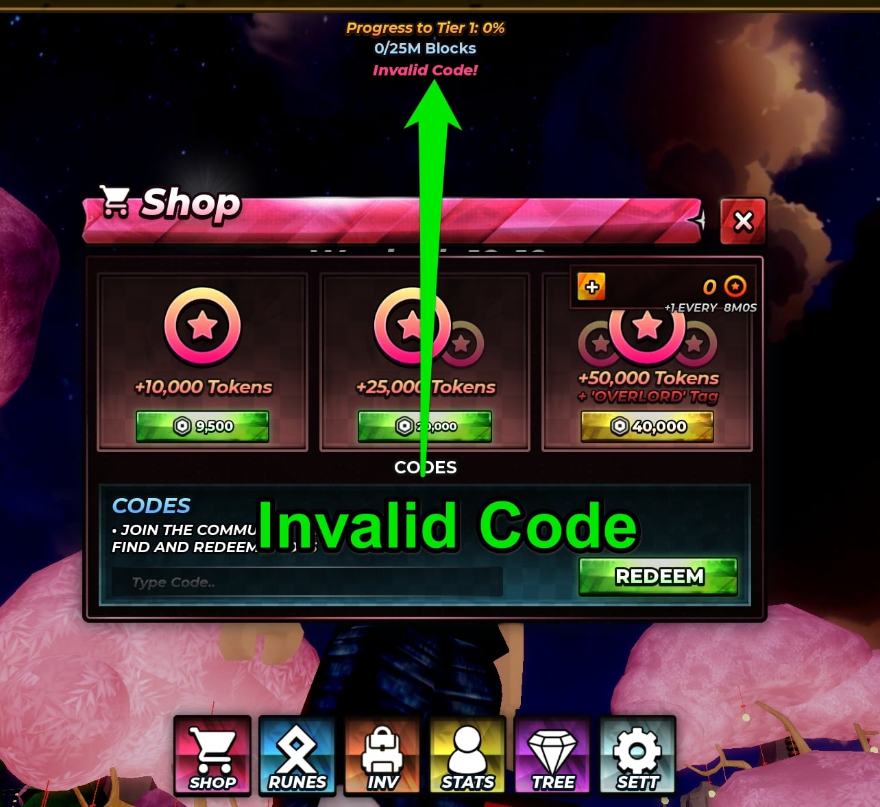 Invalid Code
