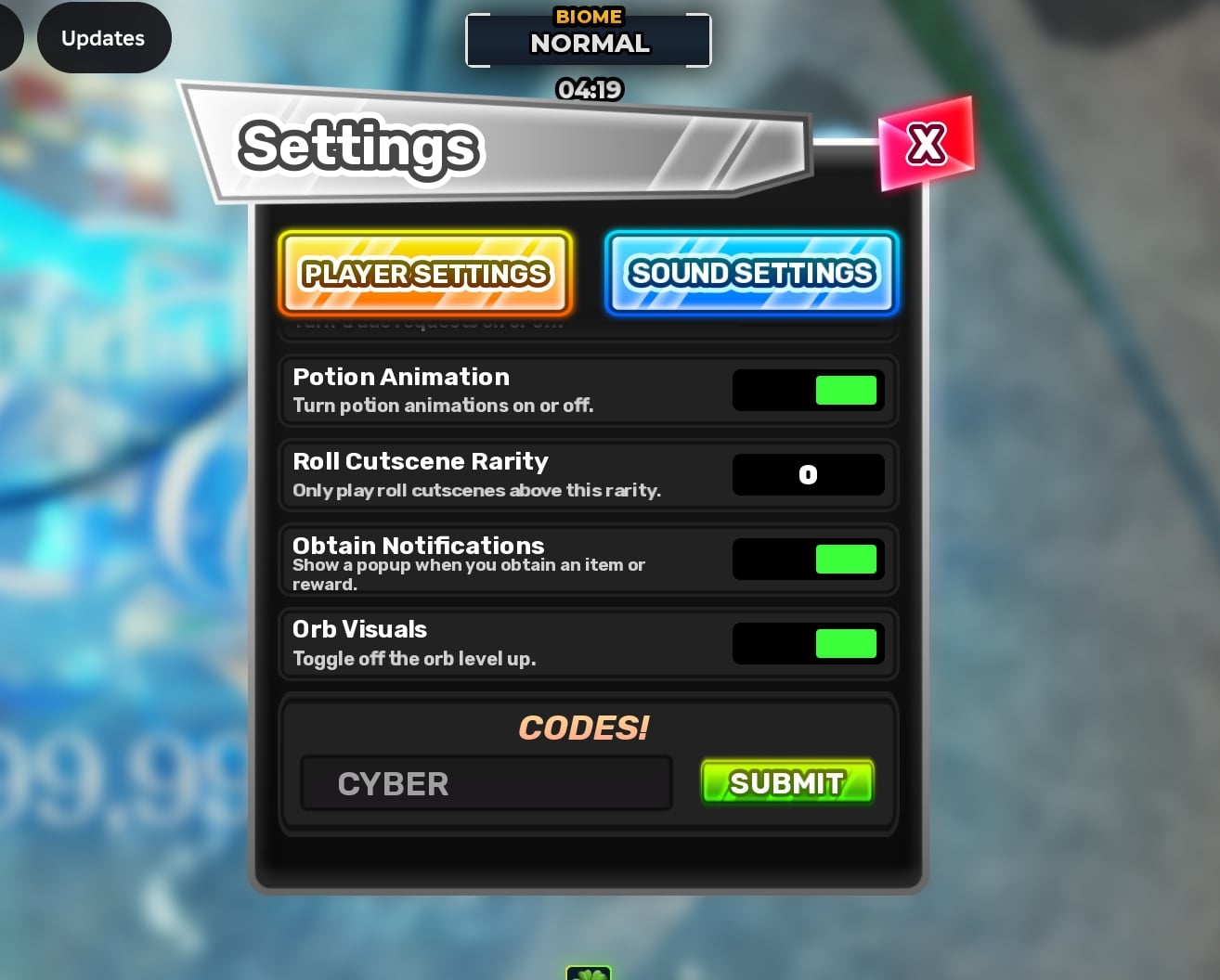 Unscathed RNG Codes Image