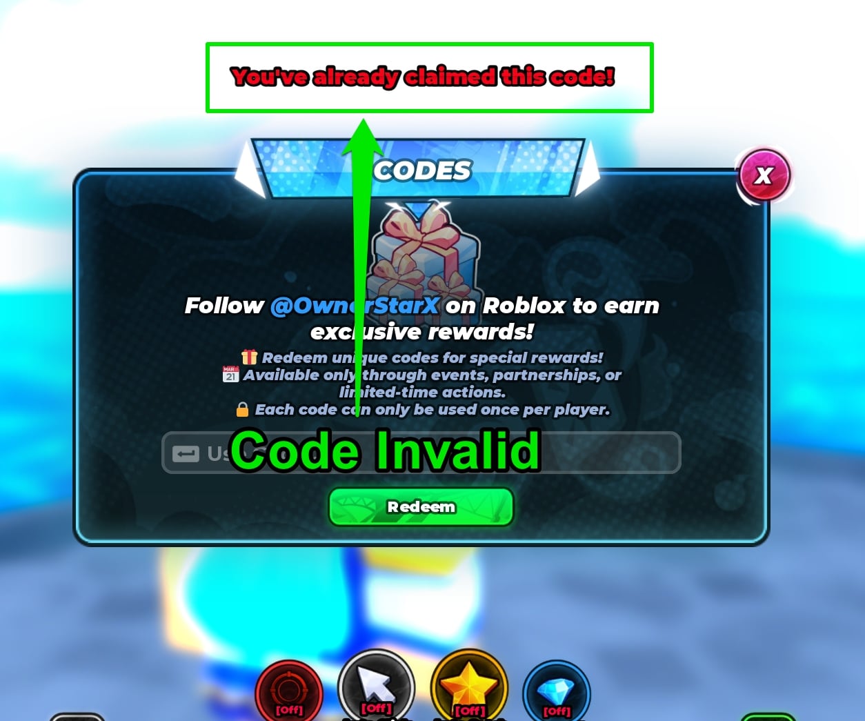 Invalid Code