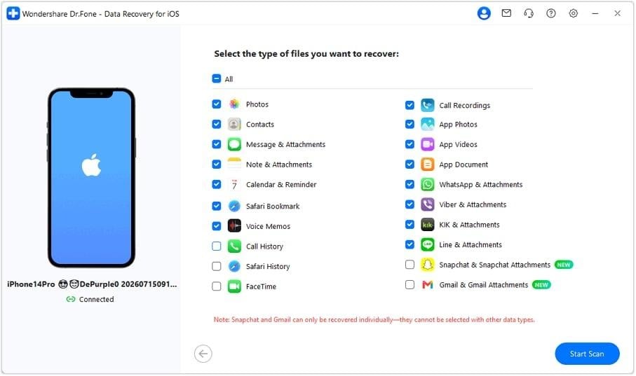 click start scan