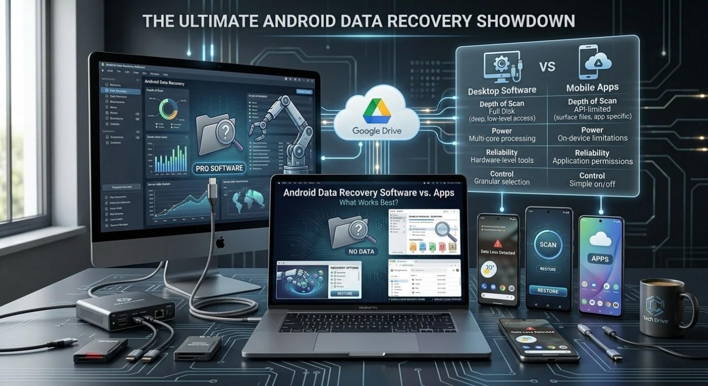 android data recovery software vs. apps